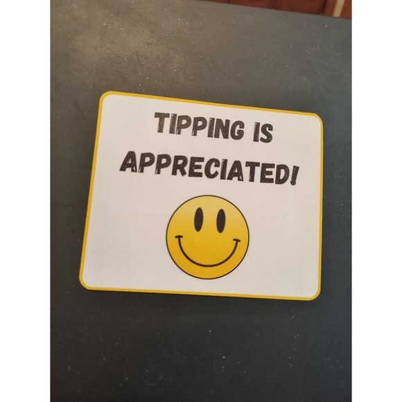 Tipping is Appreciated Sticker Sign Decal Waterproof Vinyl Tip Jar (2 Pack) - Picture 5 of 7